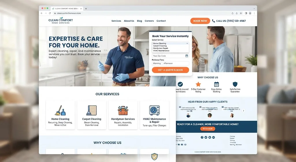 Apex Home Co. home services website concept