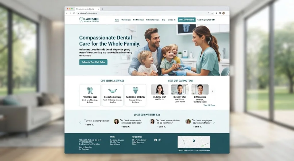 Meridian Dental dental practice website concept